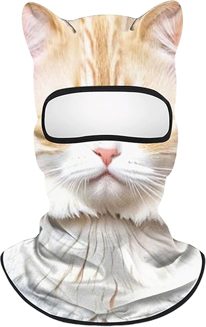 Hayaww 3D dierenskimasker met oren, bivakmuts met oren, dierengezichtsmasker, zomer-gezichtsmasker, ademend, volgelaatsmasker voor festivals, raves, skiën, motorrijden, B, 30-31
