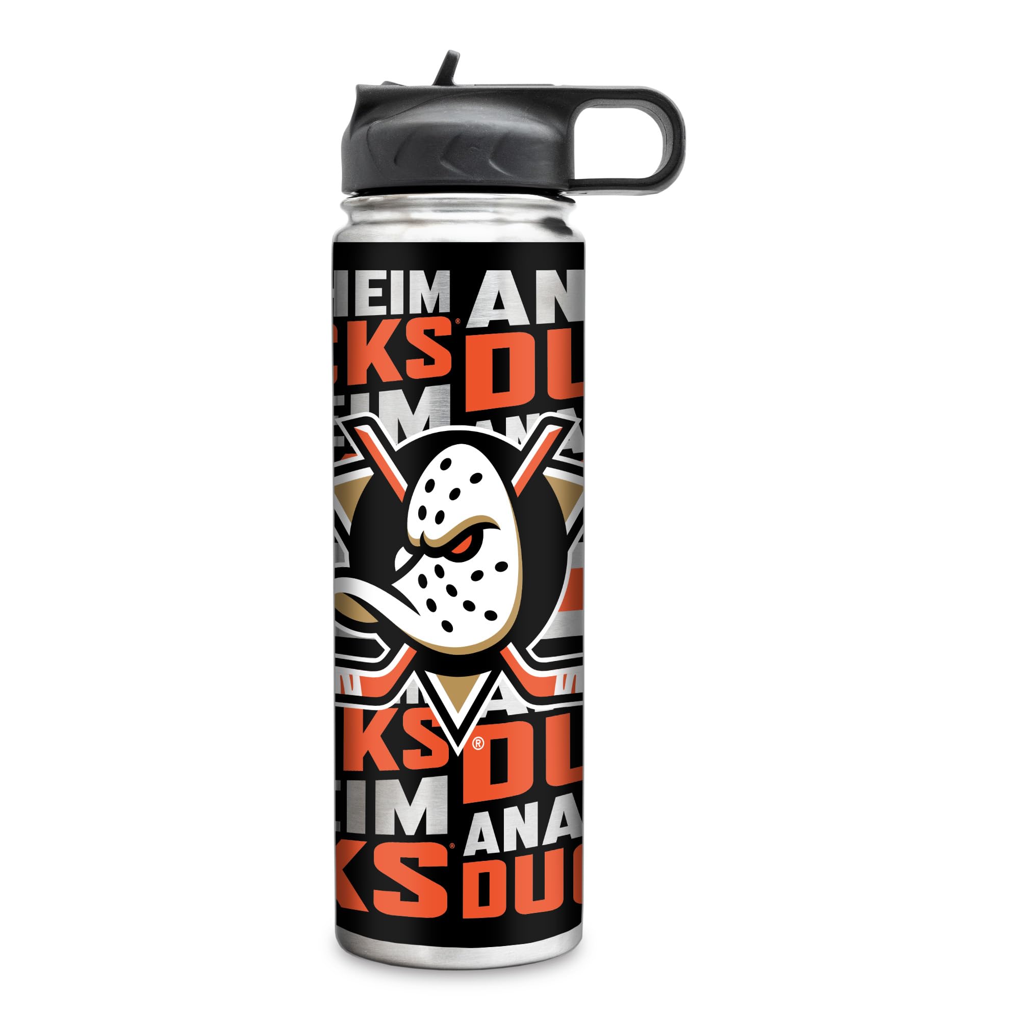 Rico Industries NHL Hockey Anaheim Ducks 22oz Stainless Steel Tumbler with Lid - Great for Coffee, Tea, Water or Cocktails
