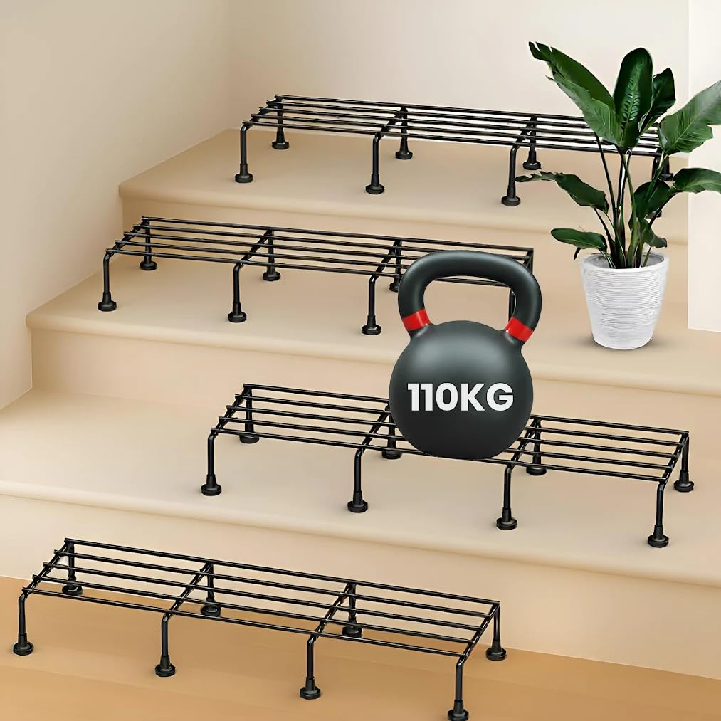 Pivalo 24 Inch Rectangular Plant Stand (Pack of 4)| Heavy Duty Metal Gamla & Flower Pot Holder with 7 Layer Anti-Rust Coating | Planter Stand for Indoor Outdoor Balcony Patio Living Room & Home Garden