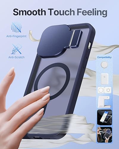 Miniatura 5 de Silverback MagSafe - Funda para iPhone 13 Pro con soporte, funda compatible con MagSafe con funda para cámara integrada, funda magnética translúcida