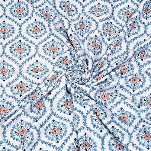 Image of Blanket Double Bed, Dohar Cotton King Size | Soft Light Weight, Quilt, Duvet Double Bed Cotton, Blanket 84 inchx96 inch - Orange Blue, Pack of 1