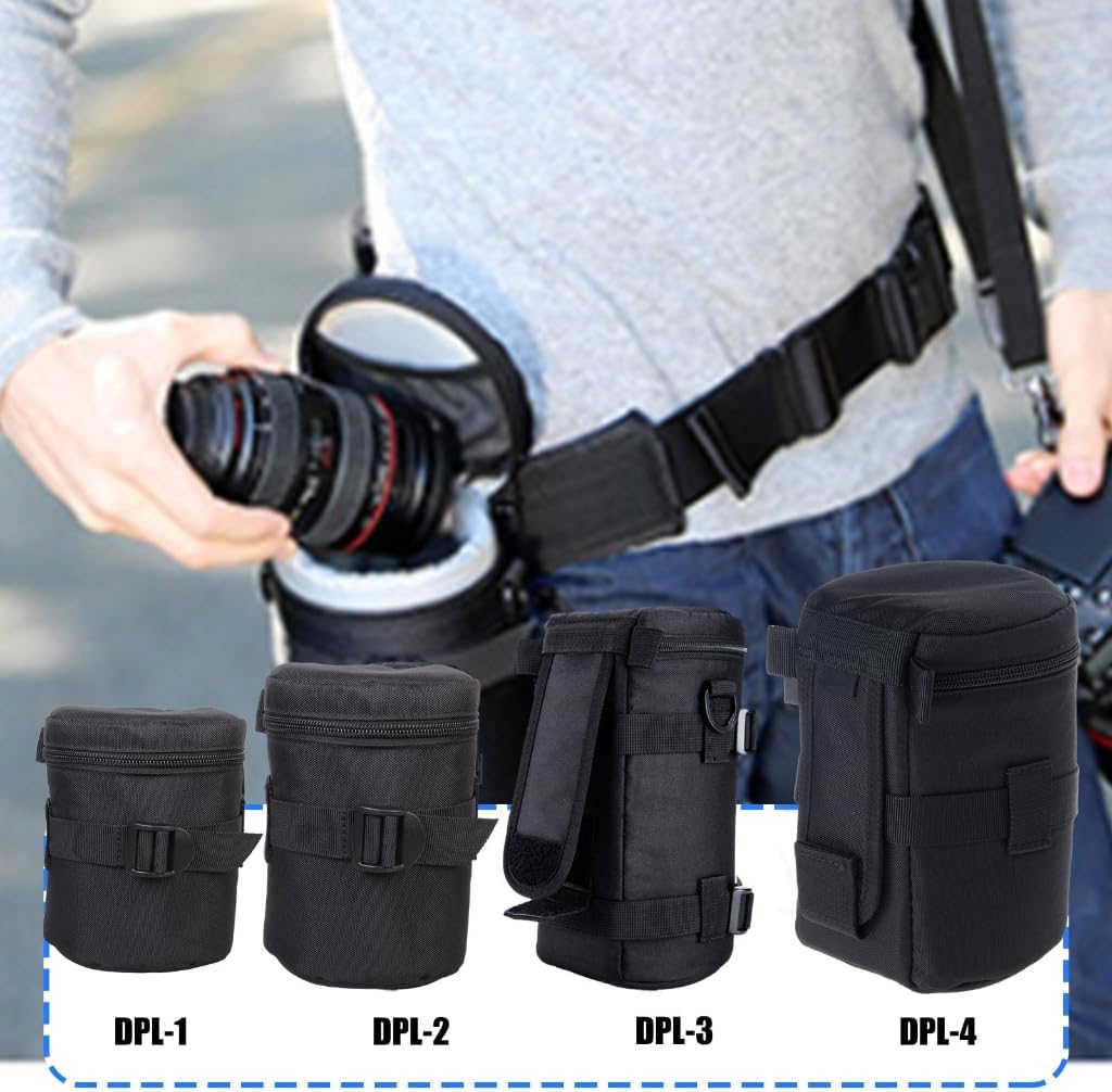 Camera Lens Bag Protective Pouch With Thick Padding Waterproof Lens Case