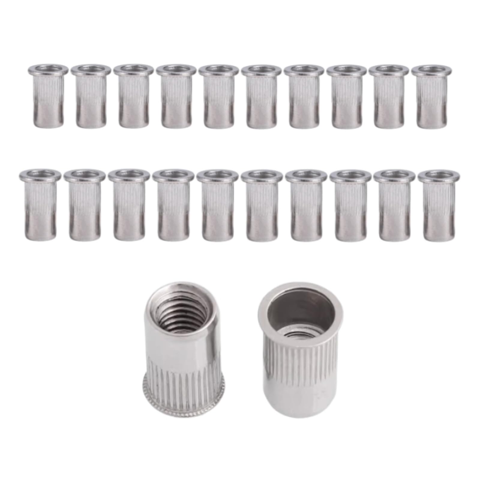 50-100 Pz Dado Rivetto In Acciaio Inox M3 M4 M5 M6 M8 M10 M12 Testa Piatta Corpo Tondo Zigrinato SS304 Tappo Rivnut Dadi Rivettati Filettati - Foto 11