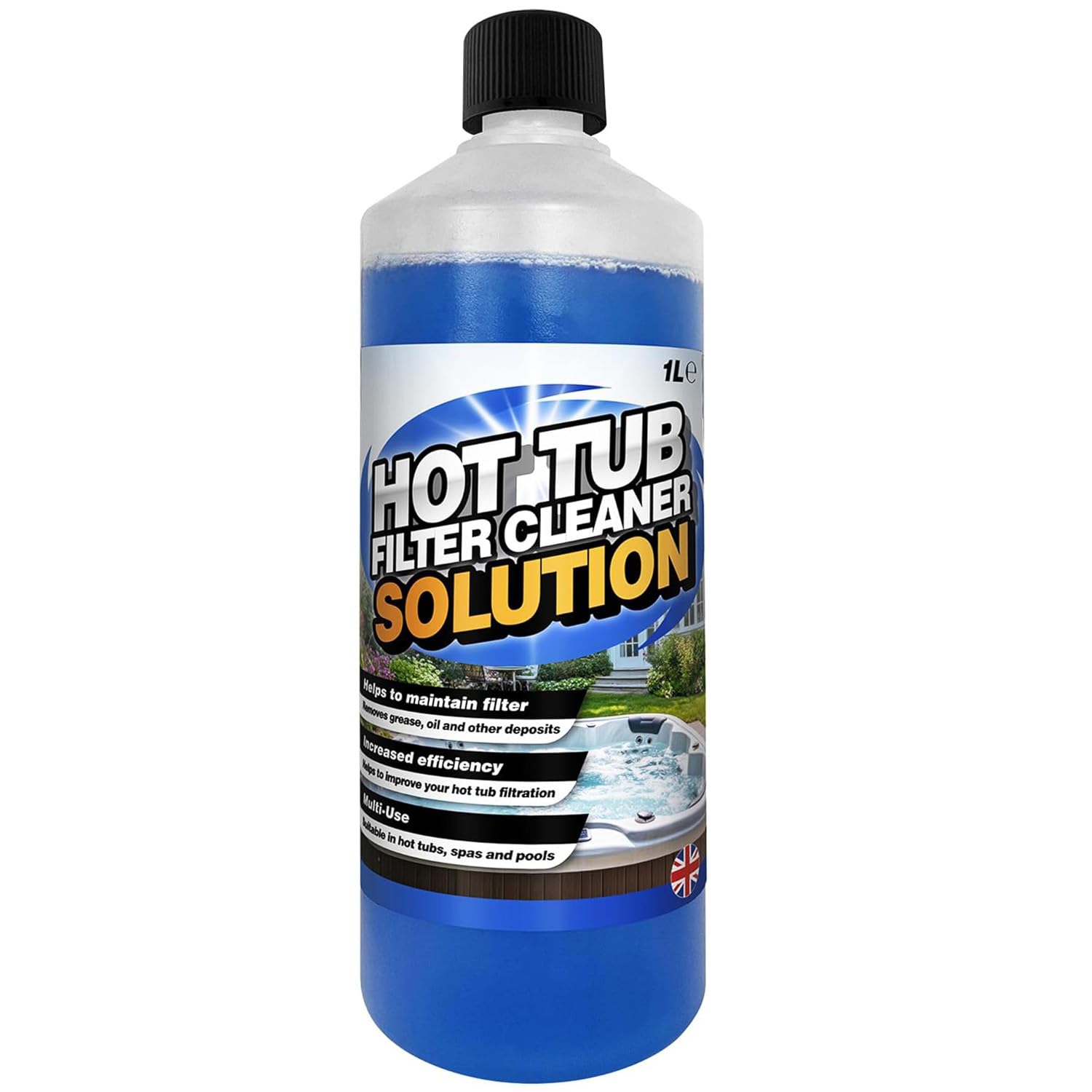 1 Litre Handy Size Hot Tub Filter Cleaning Solution Perfect For Spas & Pools Removes Grease & Oil (4)