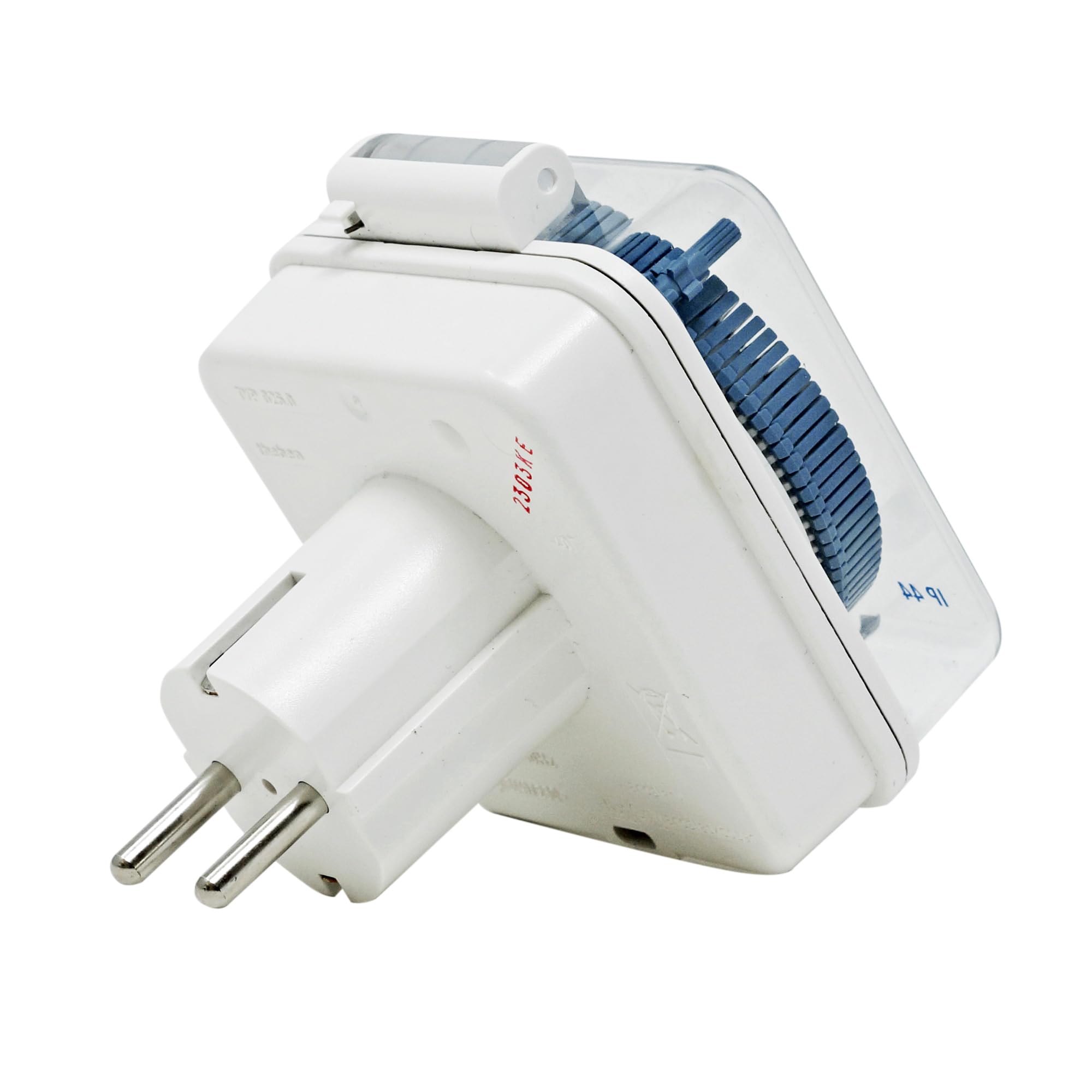 Theben 0260855 Timer 26 IP44 Interruptor horario enchufable Exterior Diario | 1 canal, analógico/mecánico, IP44, protegido contra salpicaduras, 96 segmentos, intervalo de 15 min, 400 W LED, Schuko