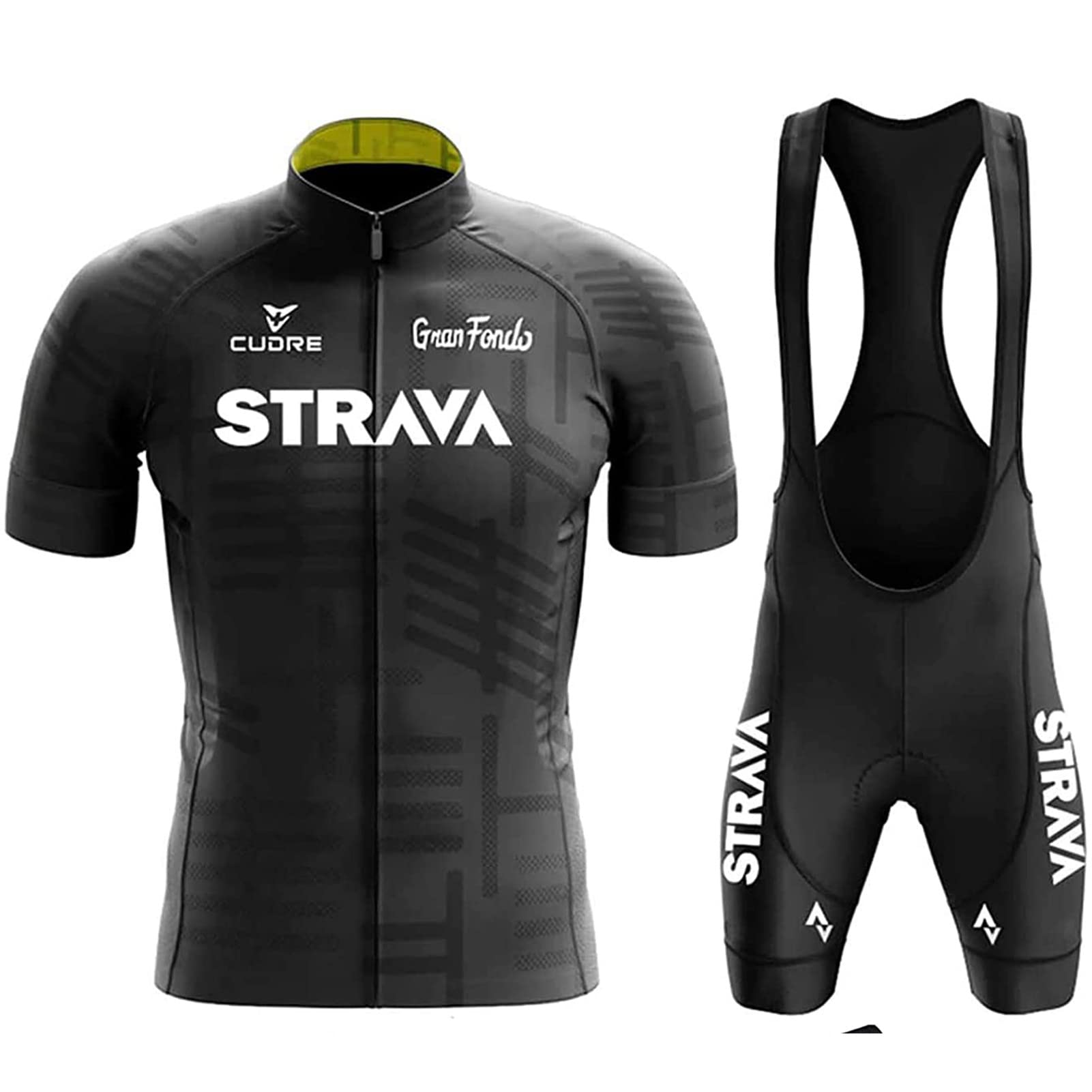 Vêtements Cyclisme Pro Homme Tenue Cycliste Manche Courte, Été Jerseys VTT et Cuissard à Bretelle avec 9D Gel Rembourré Respirant, Séchage Rapide,Maillot de Cyclisme Pro Homme
