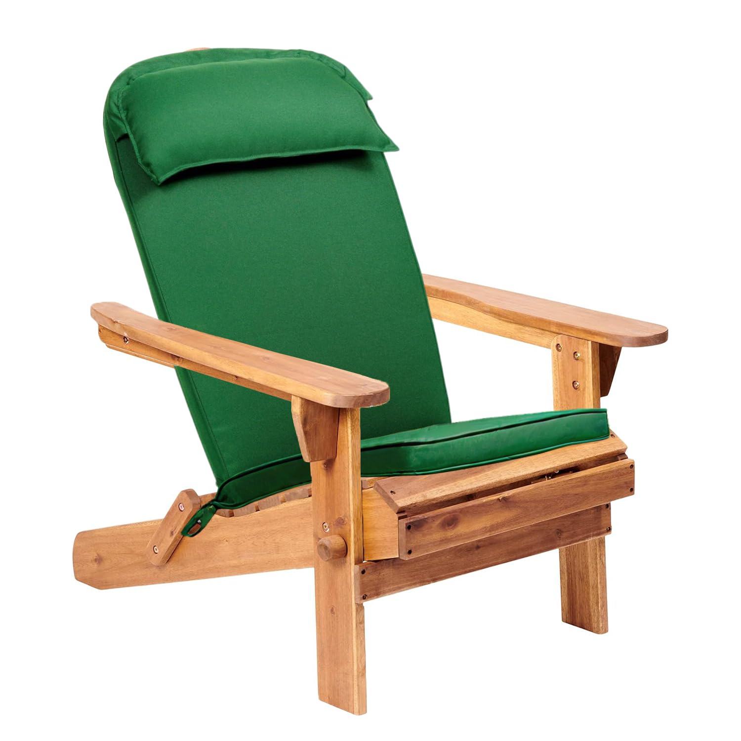 Ptsuker Adirondack Chair with Cushion, Patio Wooden All Weather Adirondack Garden Chair,Wooden Garden Chairs with Water Resistant for Outside, Pool, Yard