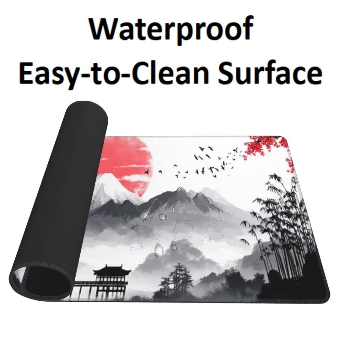 Japanisch Mauspad 1600 x 800mm,Mousepad XXL Schreibtischunterlage Landschaft Mouse Pad,Wasserdicht und Rutschfest Gaming Mauspad,Verbessert Präzision,Gaming-Mauspads für Pc und Gaming Zubehör qw121