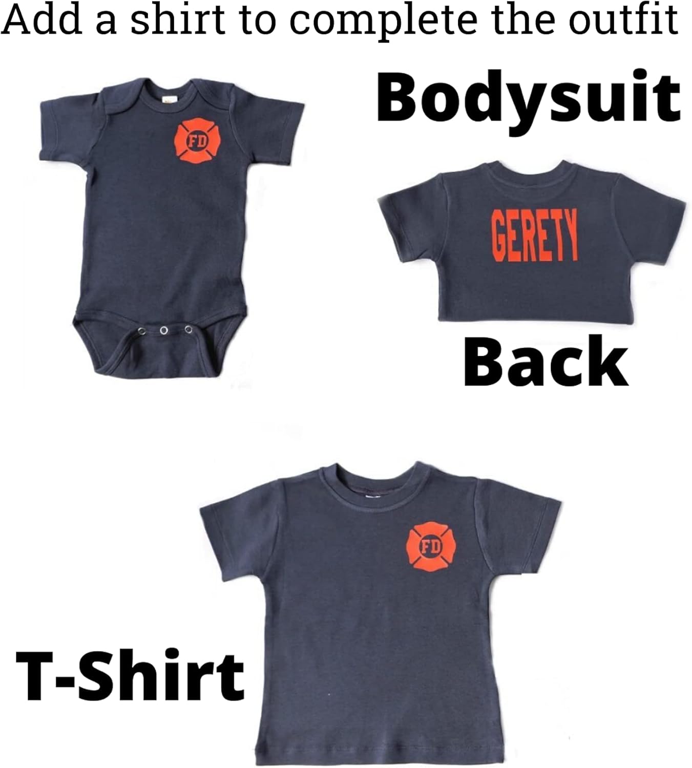 Baby or Toddler Firefighter Girl Wide Skirt Bunker Gear Look Black
