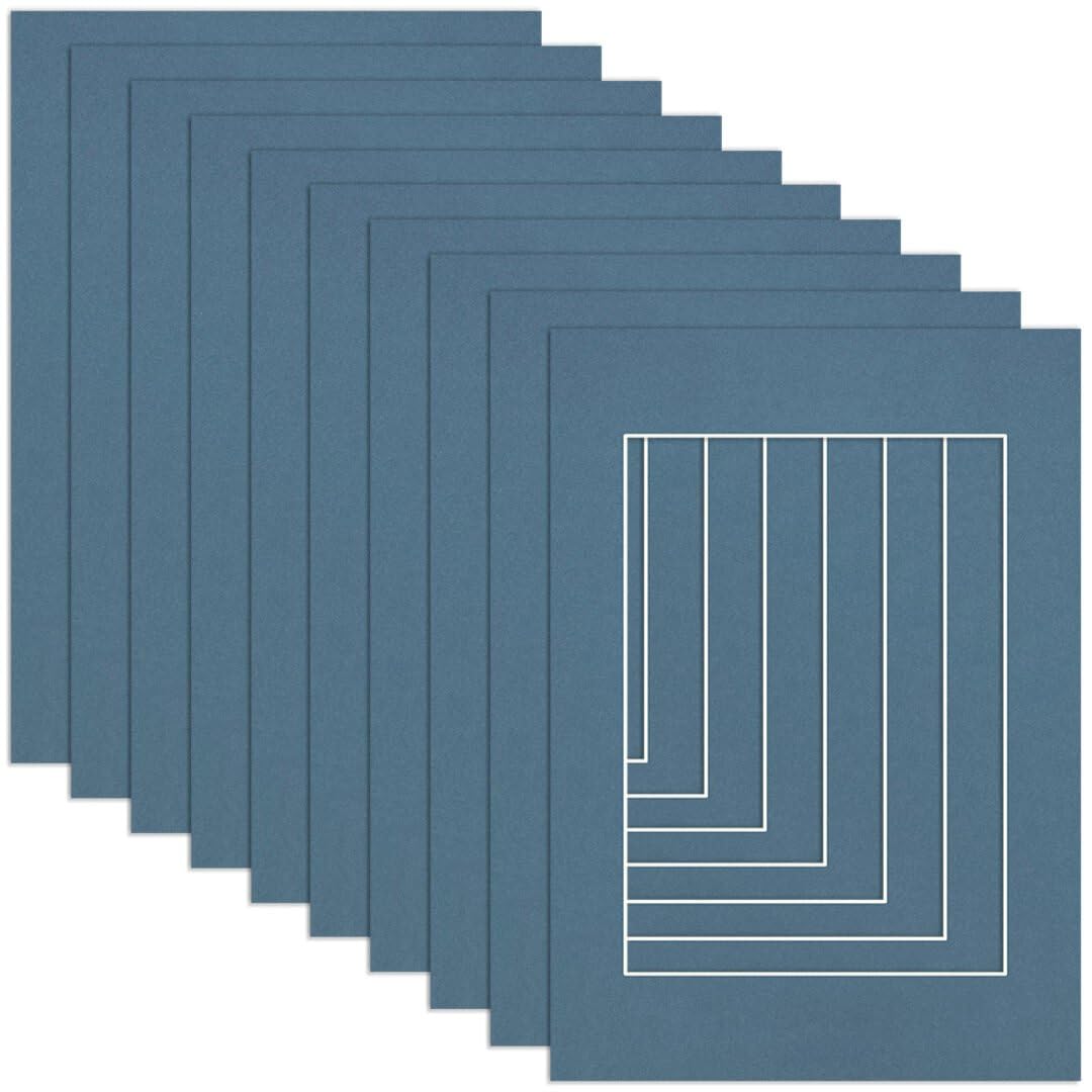 Procut Global A4 Pompadour Picture Mounts to Fit A5 Aperture - Precision Cut Cardboard Photo Mount - Ideal for Frames, Prints, Artwork & Certificates - Sizes & Colours Available - 10 Pack