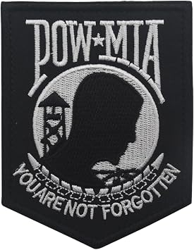 POW MIA You are NOT Forgotten Patch, Embroidered Badge, Funny Meme Morale Patch, Moral Patch, Military Patch, Hook and Loop, Emblem for Tactical Backpacks Clothing Jeans Hats Bags Helmets Jersey Vests