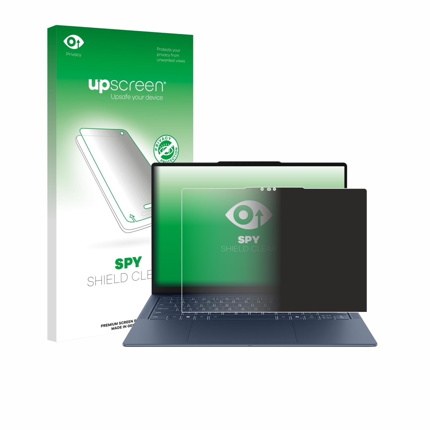 upscreen Anti-Spy Blickschutzfolie für Lenovo Yoga Slim 7x Gen 11 14" Made in Germany, Privacy Screen-Folie [Sichtschutz, Blaulichtfilter]