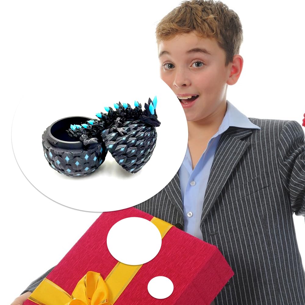 Uovo Di Drago Luminoso Stampato in 3D, Uovo Di Drago Articolato e Giunti Flessibili, Draghi di Articolato con Ovoide, Gioco da Scrivania per La Casa, Adulti, Ufficio, Geschenke