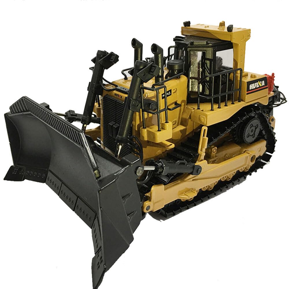 DIJIUCL Huina 1:50 Fully Metal Diecast Bulldozer Engineering Construction Excavator Vehicle Digger Truck Model Toys for Boys Kids Ages 3+