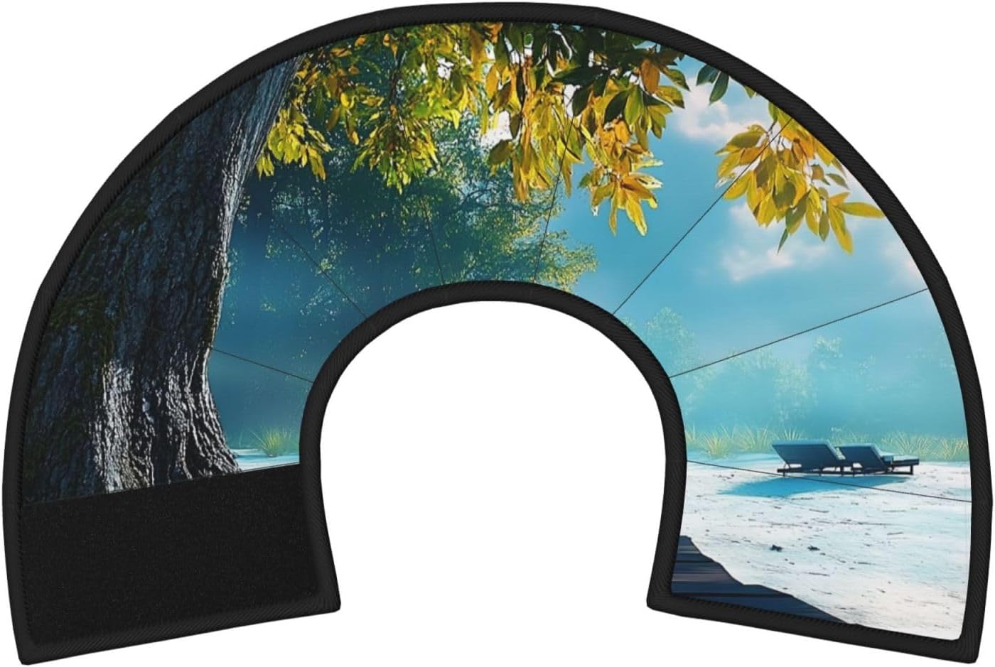 Custom Pet Cones - Unique Design Cat & Dog Cone, Collar for Post-Surgery Recovery, Adjustable Neck Summer is Illusory, Lying On The Beach Large