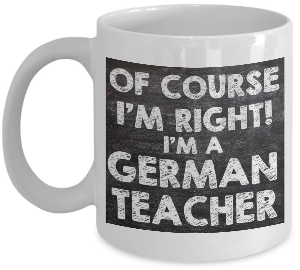 Shaniztoons White School German Teacher Novelty Gift Mug