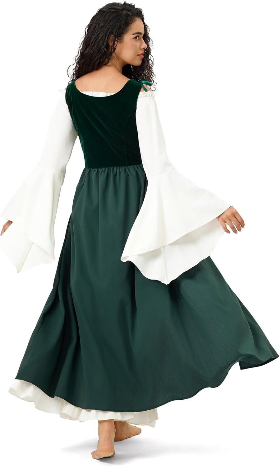 Gothic Renaissance Corset Overdress - Adjustable Medieval Peasant Dress with Pockets for LARP Halloween - Image 3