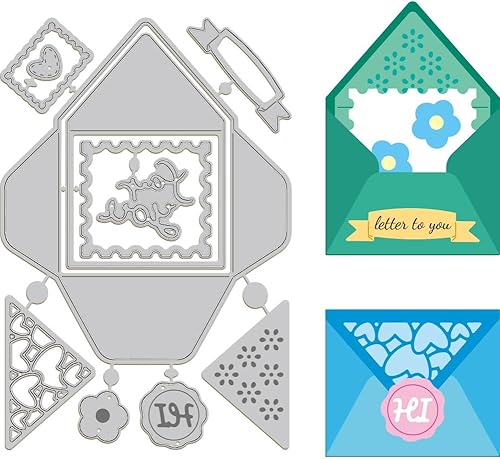 GLOBLELAND Troqueles de corte de sobres de metal, troquelados con marco rectangular, plantillas de corte para álbumes de recortes, álbum de fotos,