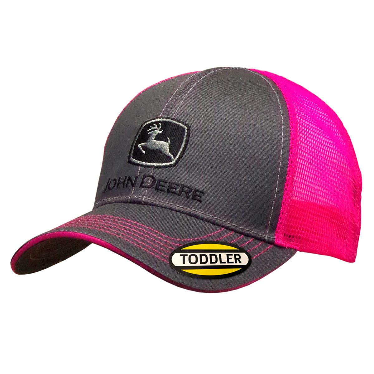 John Deere Charcoal Toddler Kids Neon Mesh Back Cap-Chcl-Os