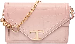 Leather Medium Handbag with Dual Straps and Metal Zipper – Pink Gold
