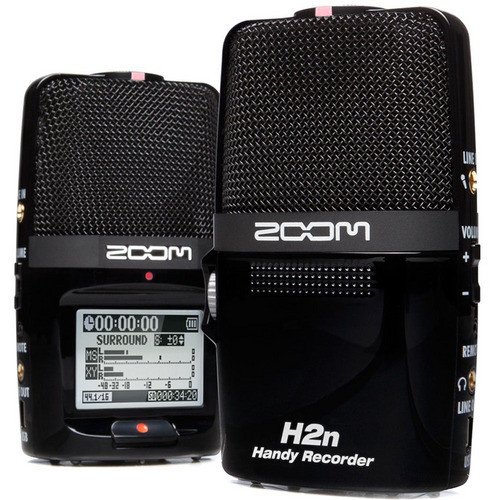 Zoom - H2n - Grabador portátil estéreo/Sonido Envolvente, 5 micrófonos Integrados, X/Y, Medio Lado, Sonido Envolvente, Modo ambisónico, graba en Tarjeta SD, para Grabar música, Audio y entrevistas