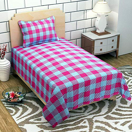 Image of Glace Cotton 160 TC Single Bed Sheets. (Pink)