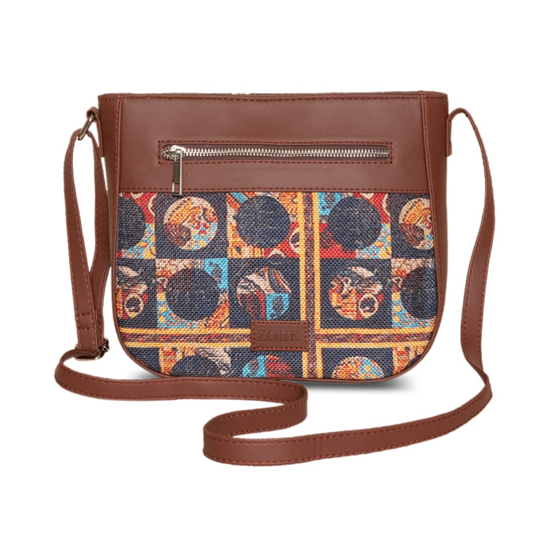 Zouk Womens Handcrafted Black African Art U Shaped Sling Bag (B0B255NQNT) Amazon Price History, Amazon Price Tracker