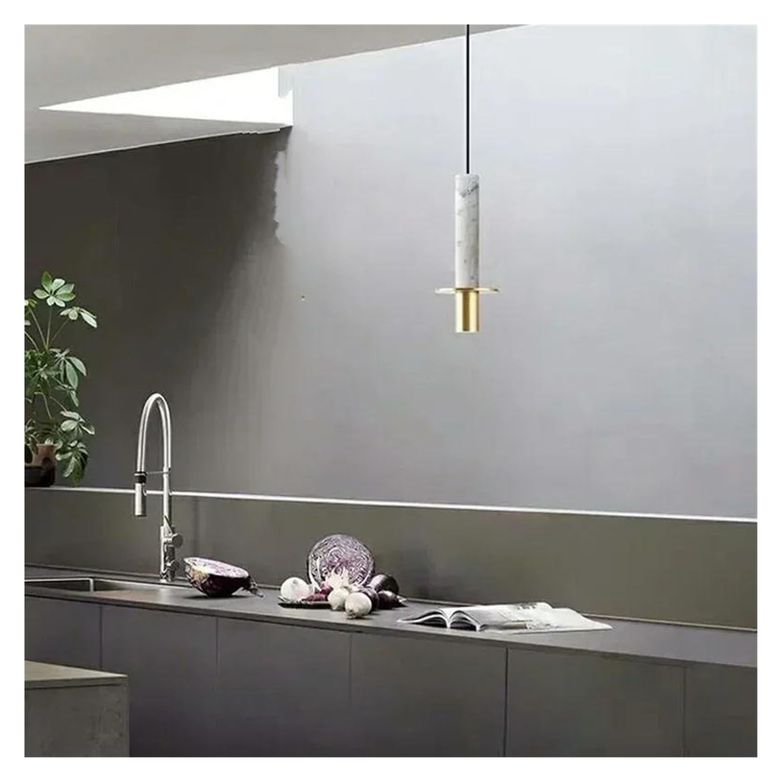 HYJAUSXB Nordic Creative Design Minimalist Restaurant Led Chandelier Bedroom Bedside Long Hanging Small Pendant Lights(White)