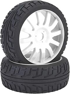 Wheel Rim Hub Tires Rubber Tyres for 17mm Hex 1/8 On road Racing RC Car Accessory for for HSP for HPI Racing Car Toys(White),1/8 RC Car Wheel, 1/8 RC Car Wheel, Wheel Rim Hub Tires Rubber TyresR