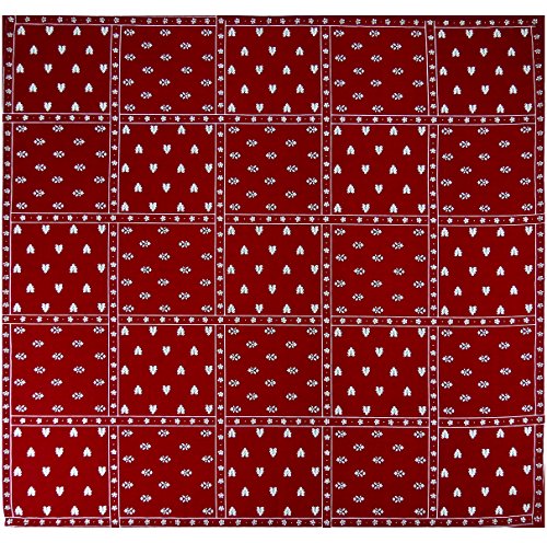 Foulard rouge patchwork 74x74 cm, une idée cadeau poétique et chic - 2