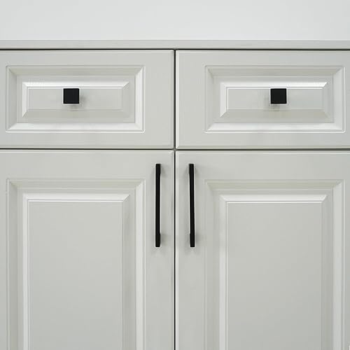 Miniatura 7 de FURFITT Paquete de 10 pomos cuadrados color negro mate para gabinetes de 1-316 pulgadas de longitud de aleación de zinc sólido para cajones y