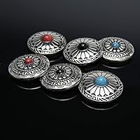 Amazon | コンチョ ボタン シルバー ターコイズ レザー クラフト