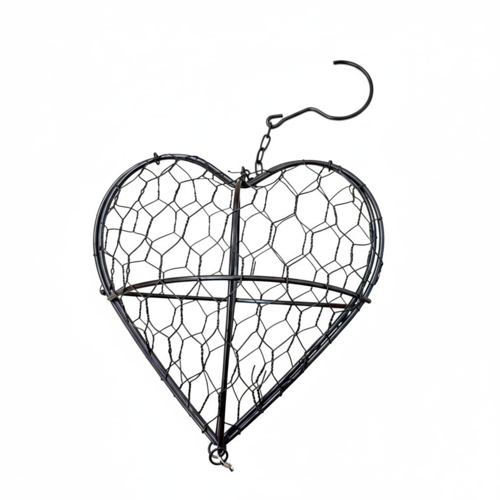 Yard Art Heart Shaped Bird Nester Easy to Hang Iron Wire Nesting Heart Attracts Wild Birds Bird Nesting Material Holder Weather Resistant for Gardeners, Nature Lovers, Without Filling|HOM-image-34