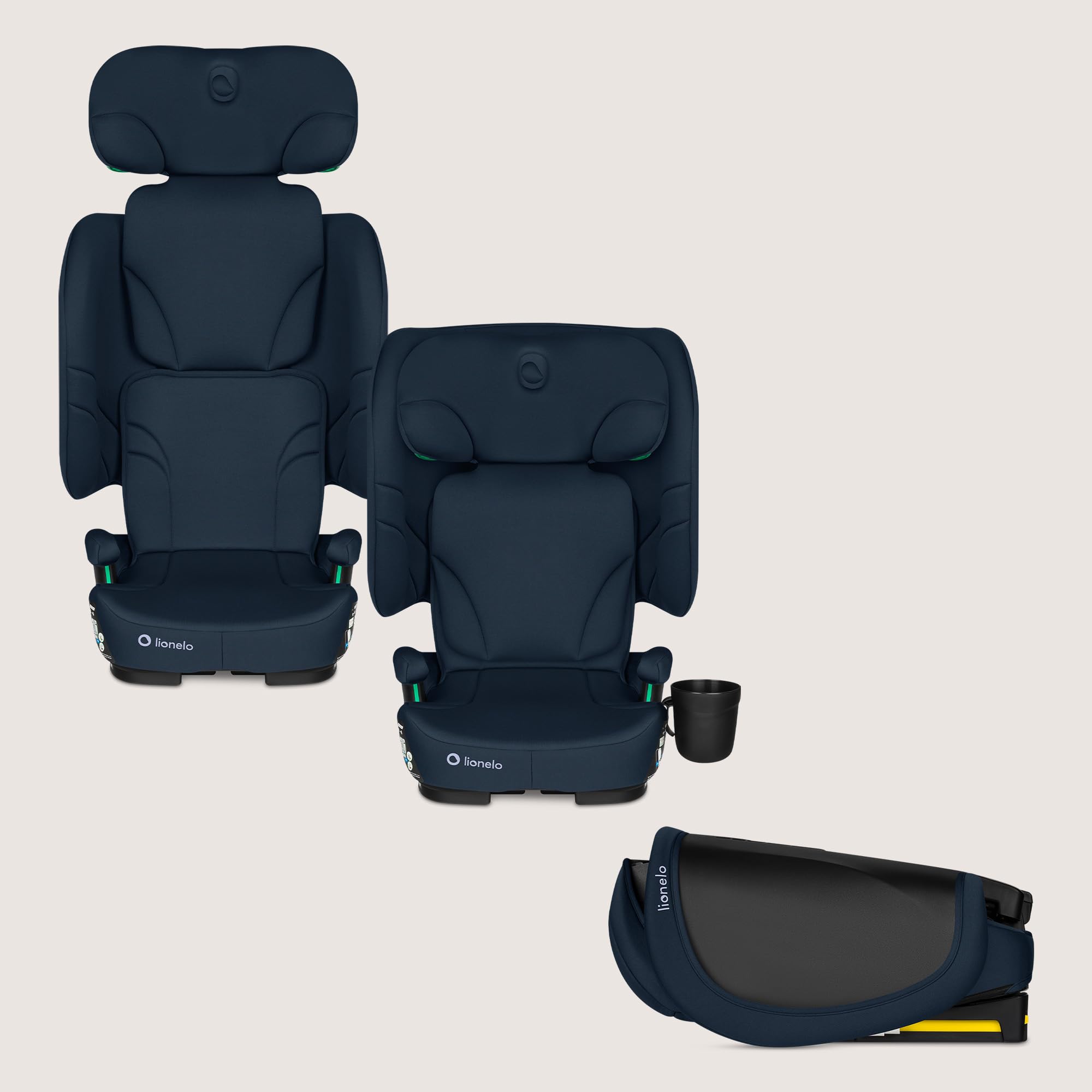 Lionelo Orin Silla Coche i-Size 100–150 cm, ISOFIX, Silla Coche Plegable y Ligera para Viaje, Reposacabezas 14 Posiciones, Respaldo Reclinable, Asiento Niños Grupo 2/3, asiento coche niños 4 años