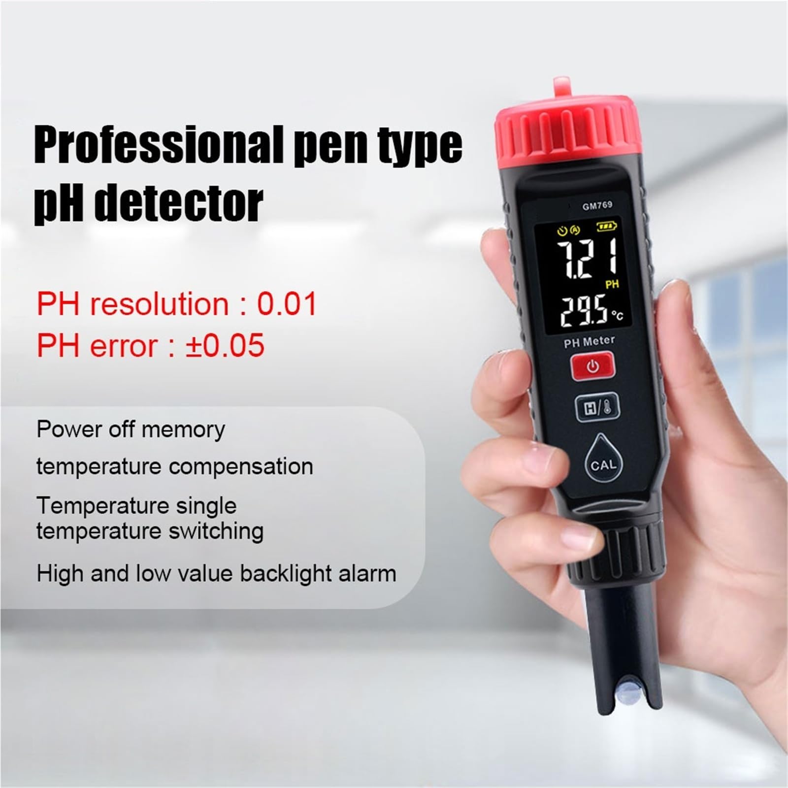 Misuratore di PH Portatile a Penna for Uso Domestico, for la qualità Acqua dei Pesci, for Uso agricolo, Industriale, for Il drenaggio, rilevatore di PH
