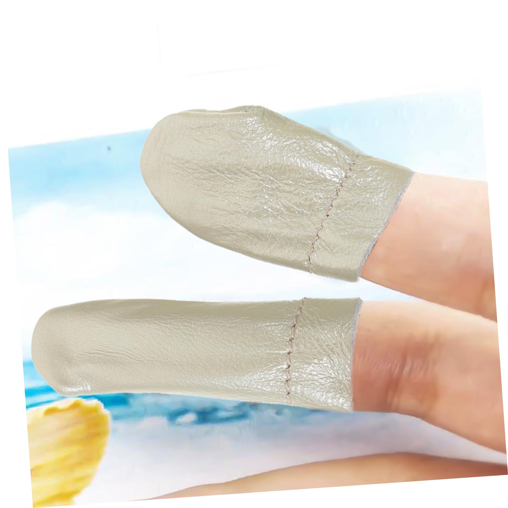 DOITOOL Protectores de Dedos 6 de Cuero Beige Ajustables para Proteger Puntas Dedos Color Aleatorio para Costura y Bordado en Manualidades