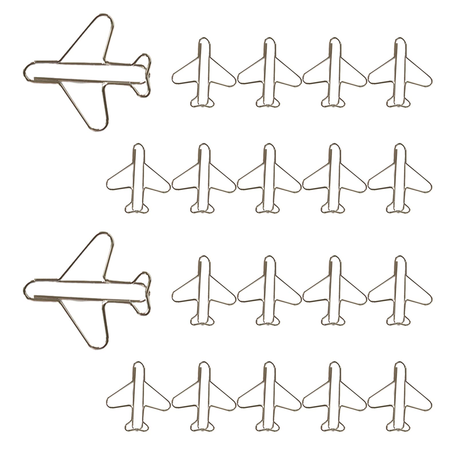 20 Pcs Paper Clips Creative Plane-Shaped Paperclips with Storage Box Paper Clip Clamps for Office School