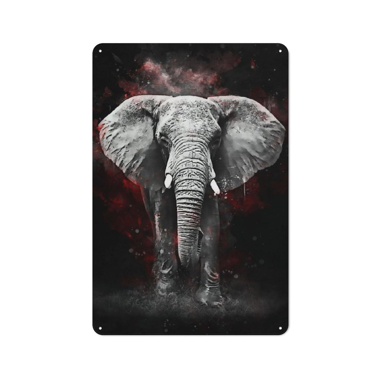 Junmoney Elephant 30X20cm Retro Metal Plaque With For Kitchen Or Home Bar, For Garage, Workshop And Man Cave Decoration