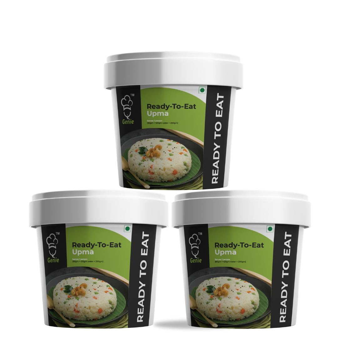 GENIE FOOD Instant Ready to Eat Swaminarayan Upma Pack of 3 (60g each) | Just Add Boiled Water | Healthy Breakfast | Pure Veg (B0C7GFSPQ9) Amazon Price History, Amazon Price Tracker