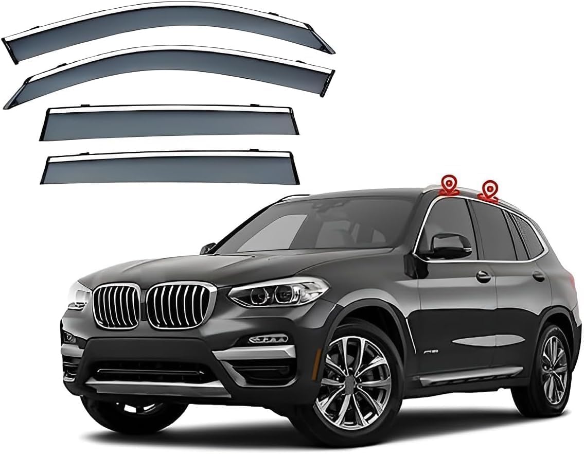 Panxuc Normal Car Wind Deflectors For Bmw X3 G01 2018 2019 2020 2021 2022, Side Window Wind Rain Deflector Window Visor Sun Rain Guard Smoke Guards