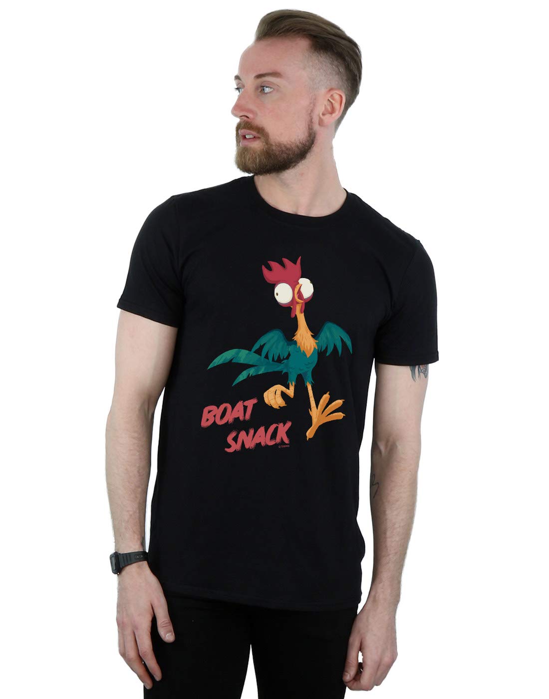 Absolute Cult Men's Black Disney Moana Boat Snack T-Shirt Medium
