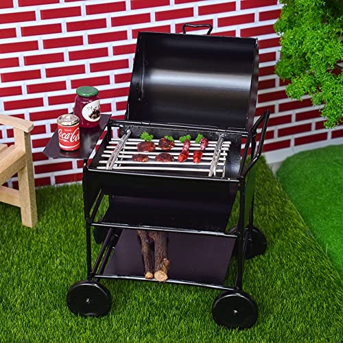 Iland Dollhouse Furniture And Accessories, Fairy Garden Decor On 1:12 Scale Incl Miniature Swing & Patio Tables & Chairs & Charcoal Grill (Classic 9Pcs) #TOP3