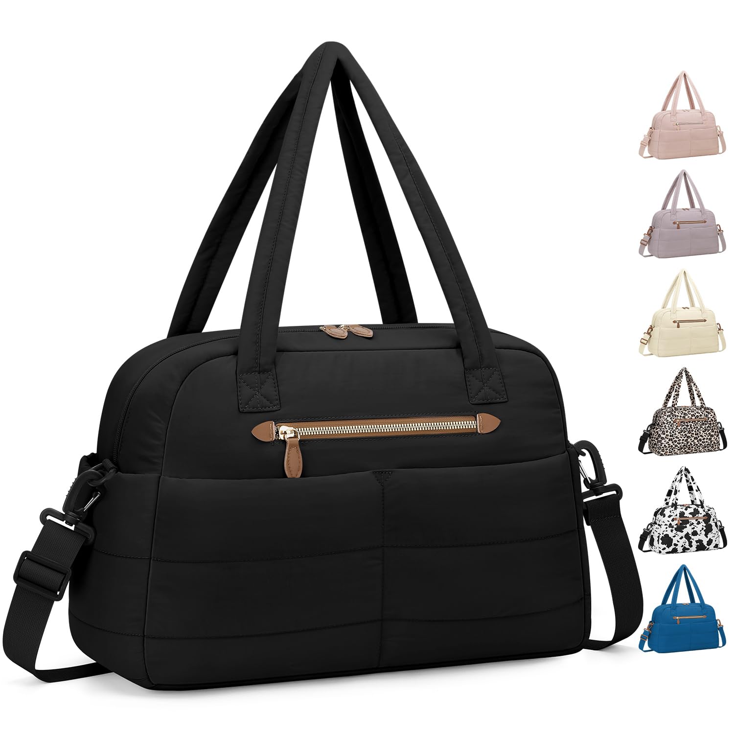 Travel Duffle Bag Puffer Carry On Duffel Bag with Laptop Compartment Waterproof Overnight Weekender Bags for Women Large