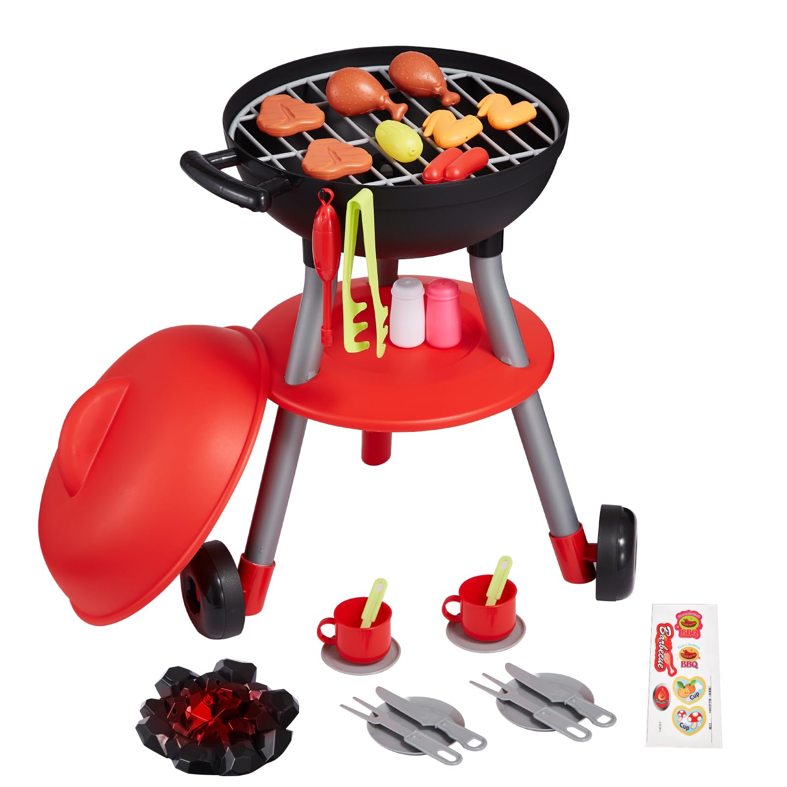 Set Gioco Barbecue Bambini Con Fumo E Luce - Cucina Giocattolo Con Cibo Che Cambia Colore