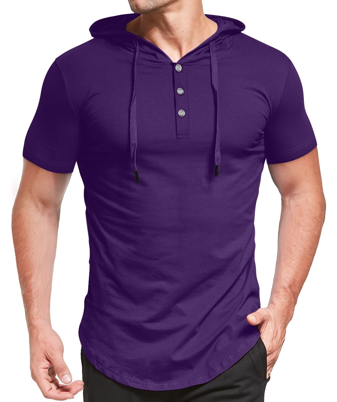 KUYIGO Men's S-5X Short&Long Sleeve Athletic Casual Plus Size Hoodies Sport Sweatshirt Hooded T-Shirts