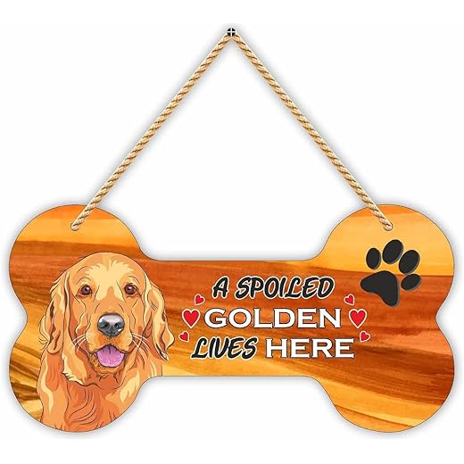 MDF Wooden Dog Sign Plaque Bone Design 10x5 inch