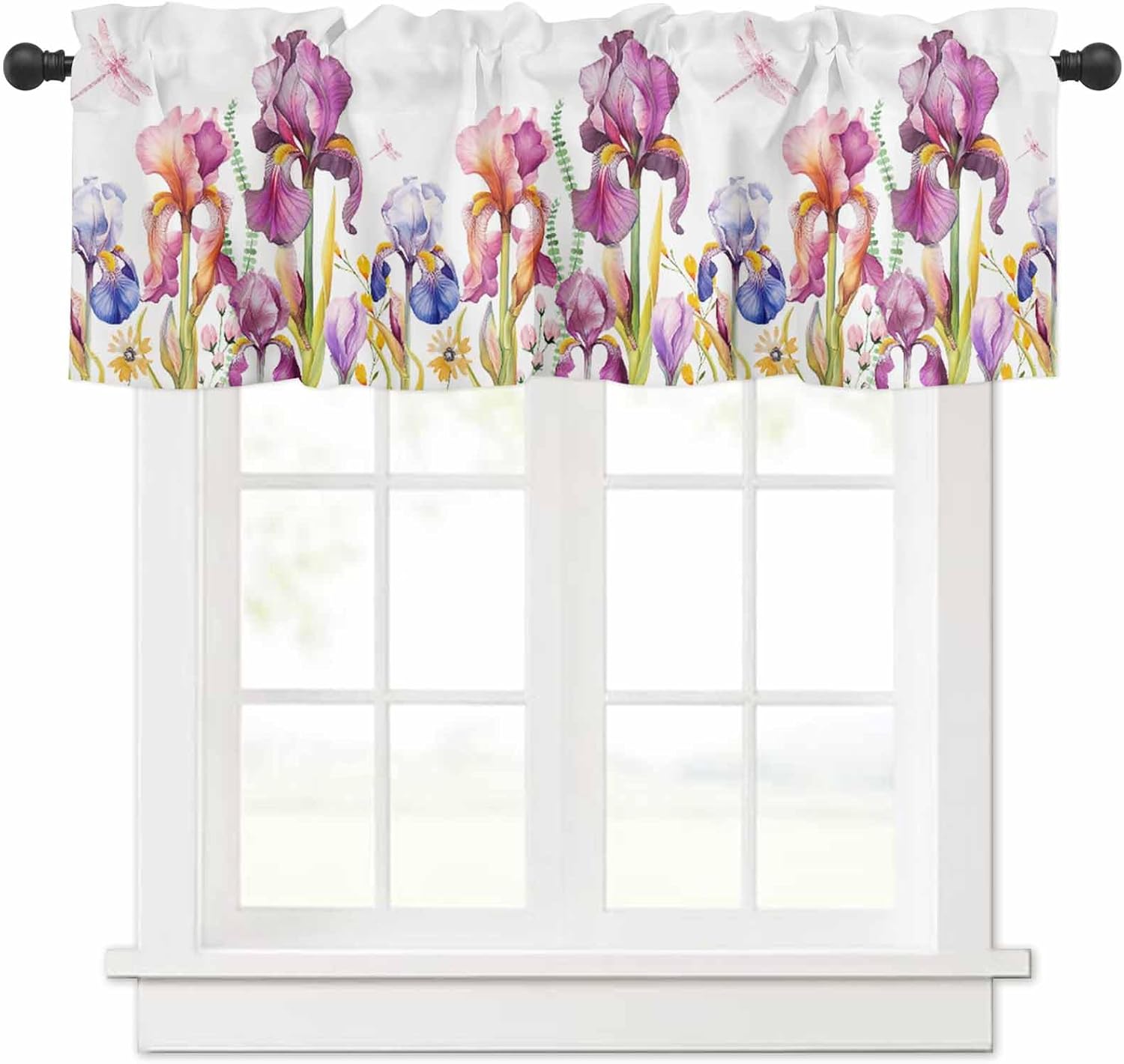 Curtains Valances, Easter Iris Flowers Spring Floral