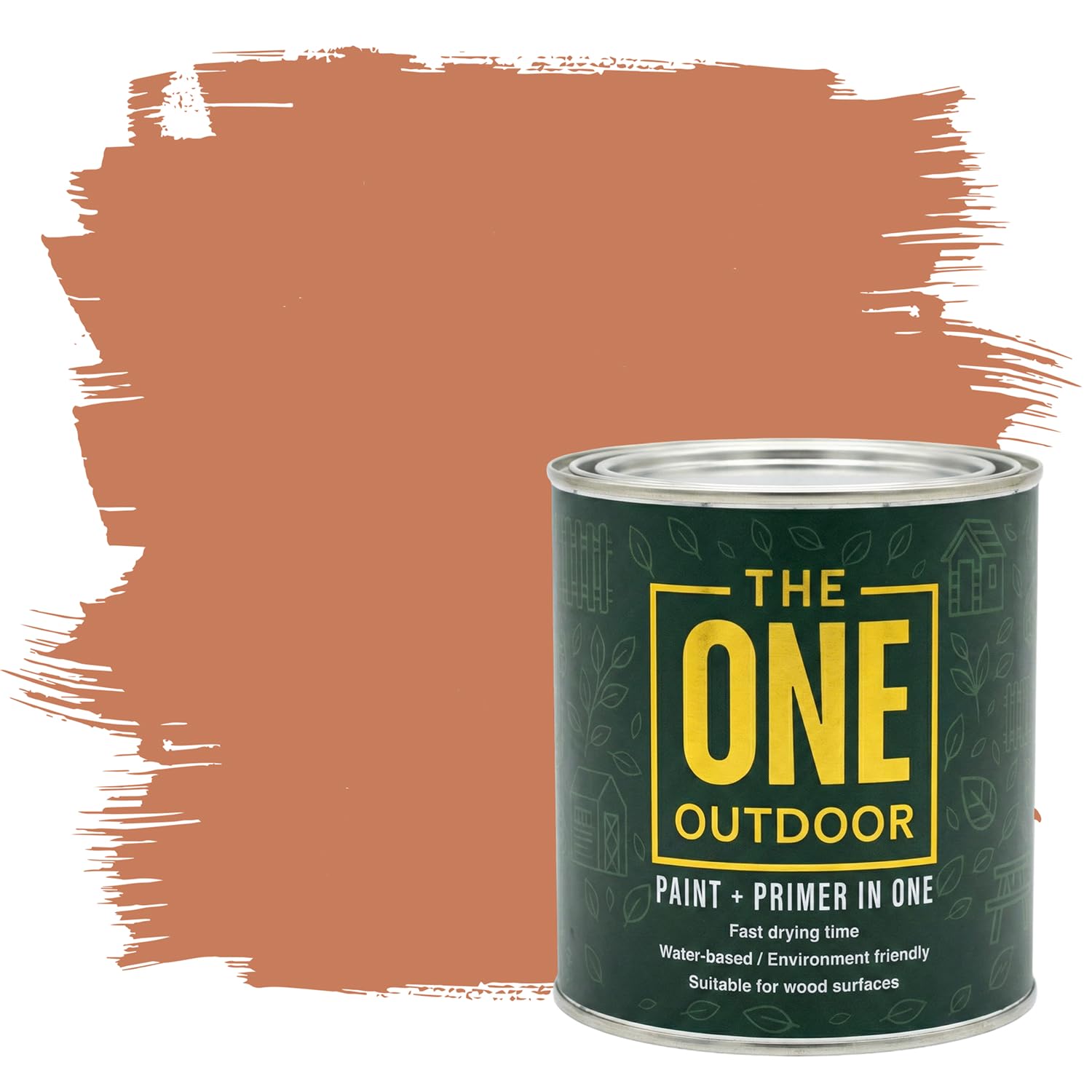 THE ONE Outdoor Paint - Terracotta, 2.5 Litre | Durable Exterior Paint for Wood, Metal & Masonry | Weather Resistant Finish