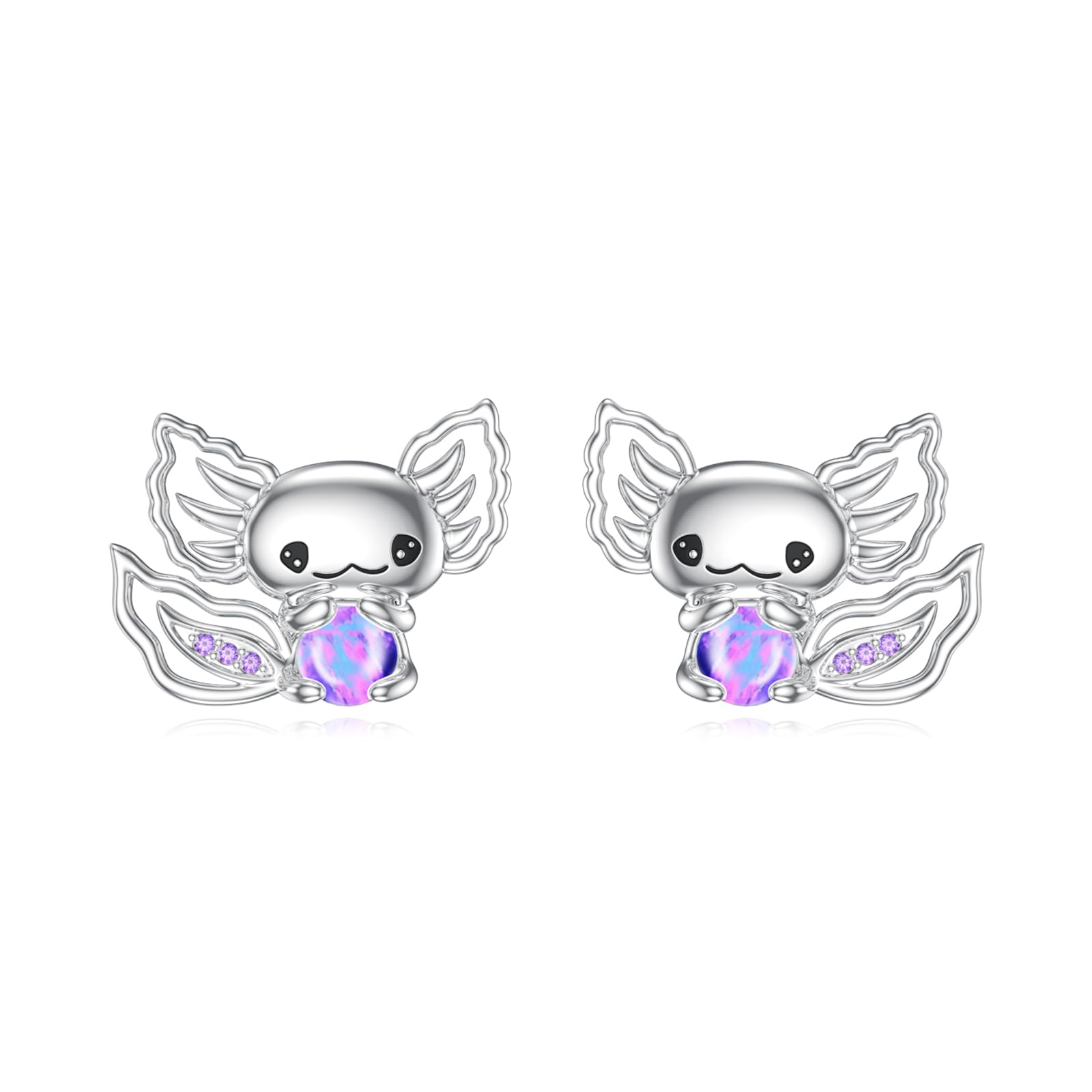 Axolotl Ohrstecker 925 Sterling Silber Tier Ohrring Axolotl Schmuck Geschenk für Frauen Mädchen Damen
