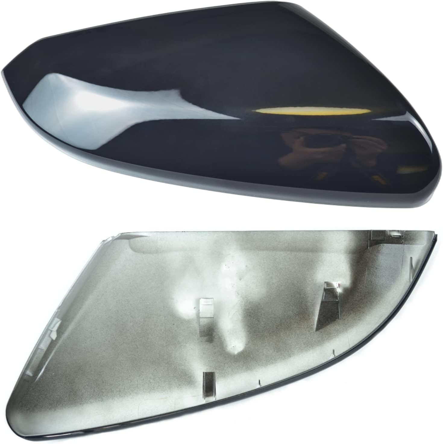 1Pair Side Mirror Cover Cap Housing fit for Hon-da 10th Gen Civic 2016-2021 Insight 2019-2022 Glossy Black - Direct Replacement